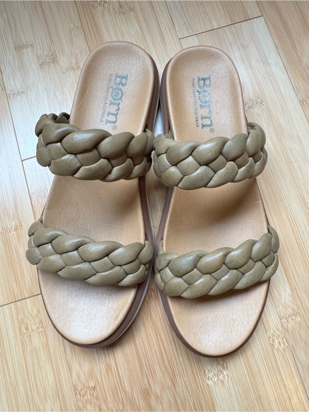 Born Braided Double-Strap Slide Sandal in Tan